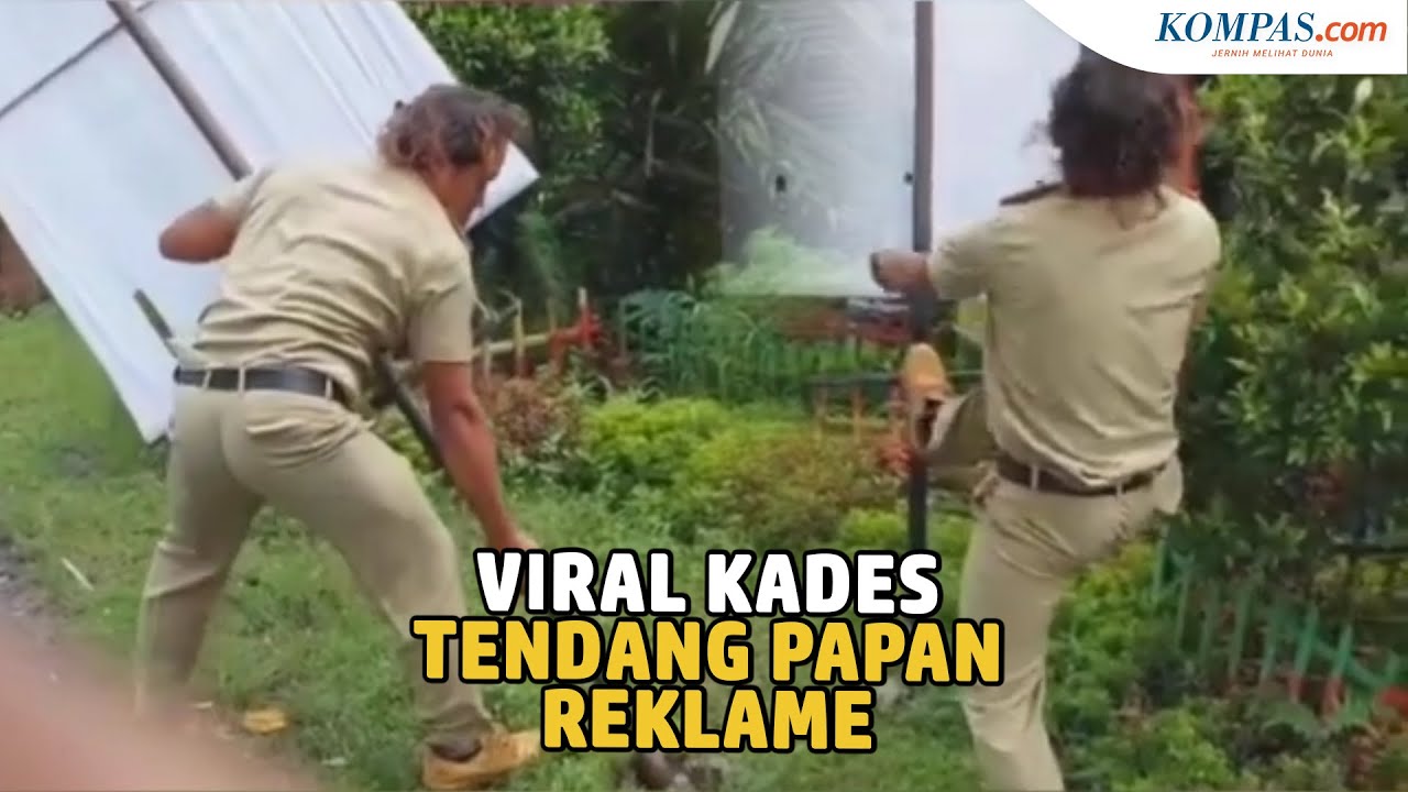 Viral Video Kades di Banjarnegara Tendang Papan Reklame hingga Roboh