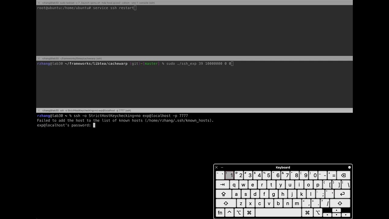 CacheWarp Demo - Bypassing OpenSSH Authentication