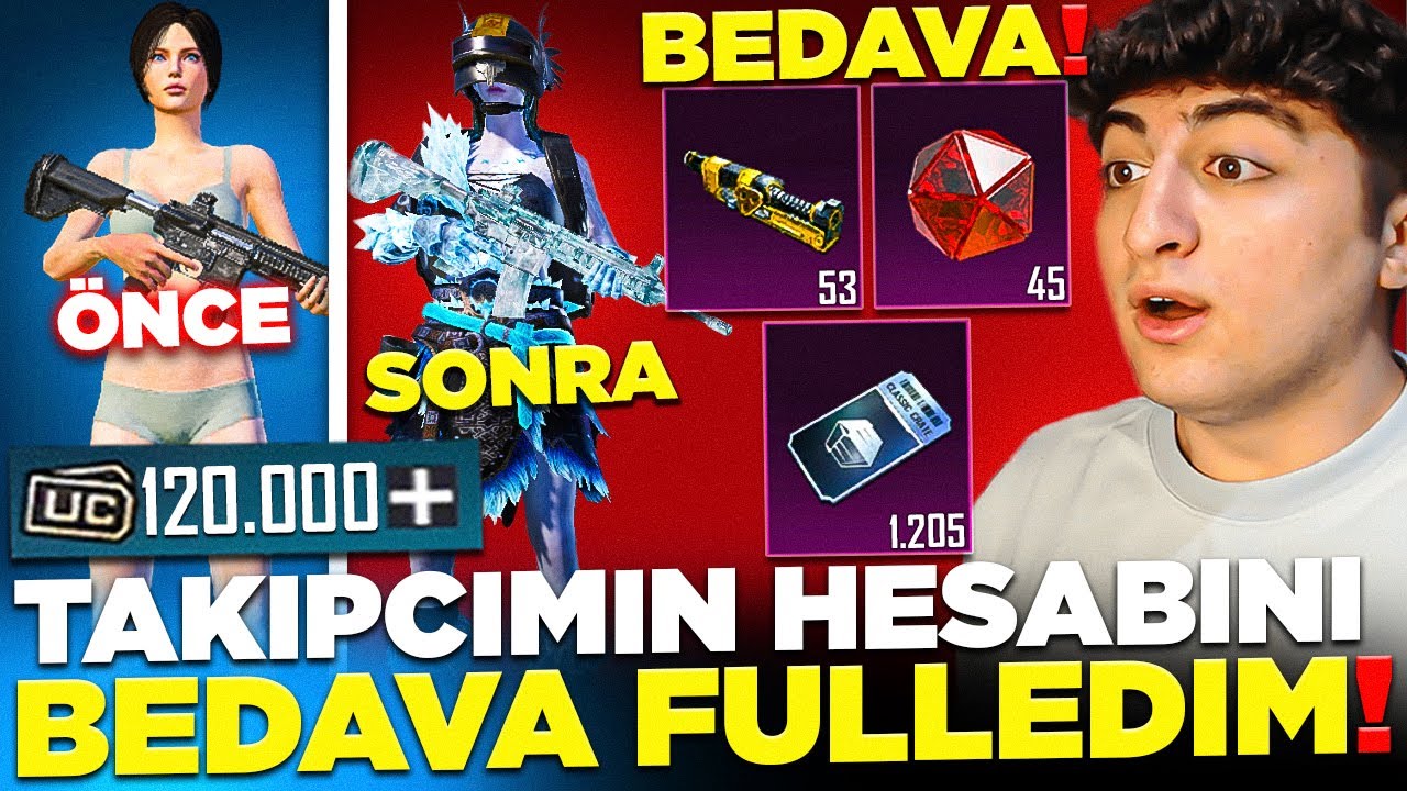 TAKİPÇİMİN HESABINI 120.000 UC DEĞERİNDE FULLEDİM! (BU NASIL ŞANS??) | PUBG Mobile