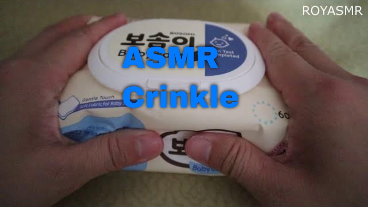 ASMR Crinkle tissue wipe packages tapping sounds