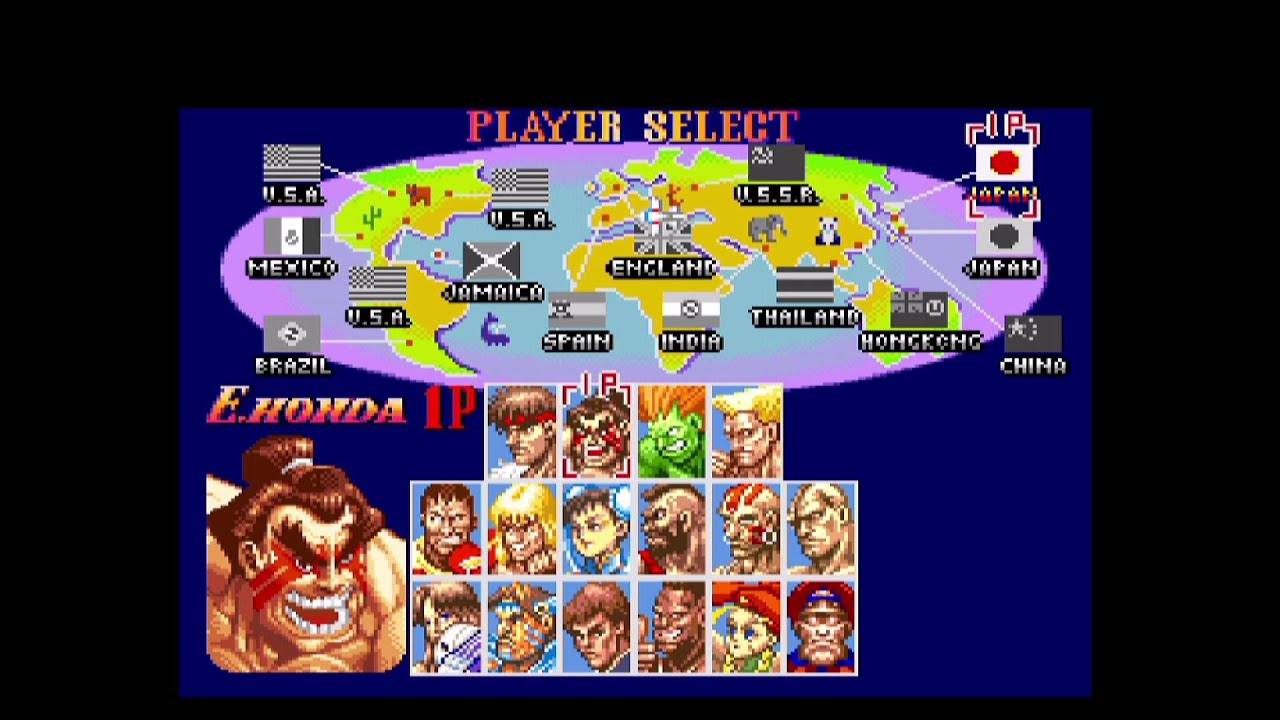 スーパーストリートファイター2(SFC)　Lv8負け無しクリア　E・本田