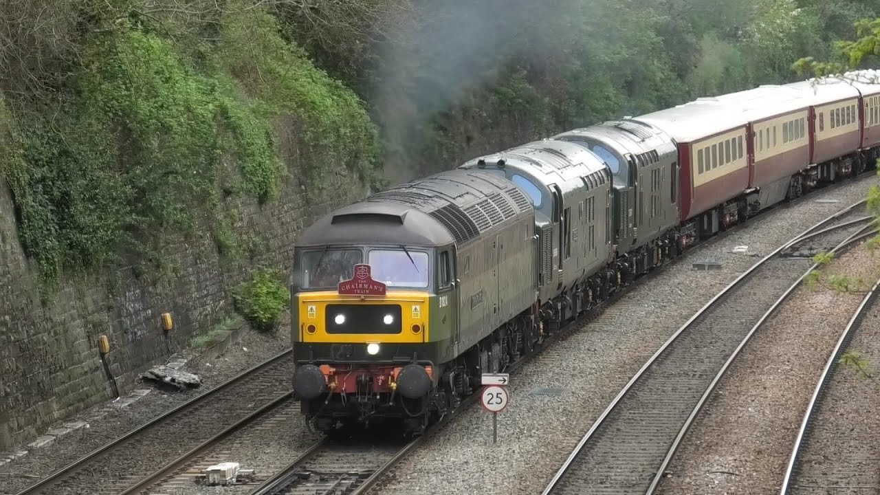 `The Chairmans Train` in Trouble 47810 + 37667 + 37521 - Triple Headed Out of BTM ,19-04-25