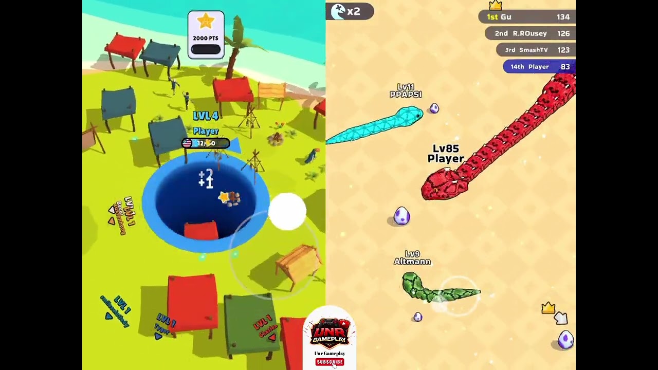 Hole.io Vs Snake Clash - Level Gameplay (iOS,Android)