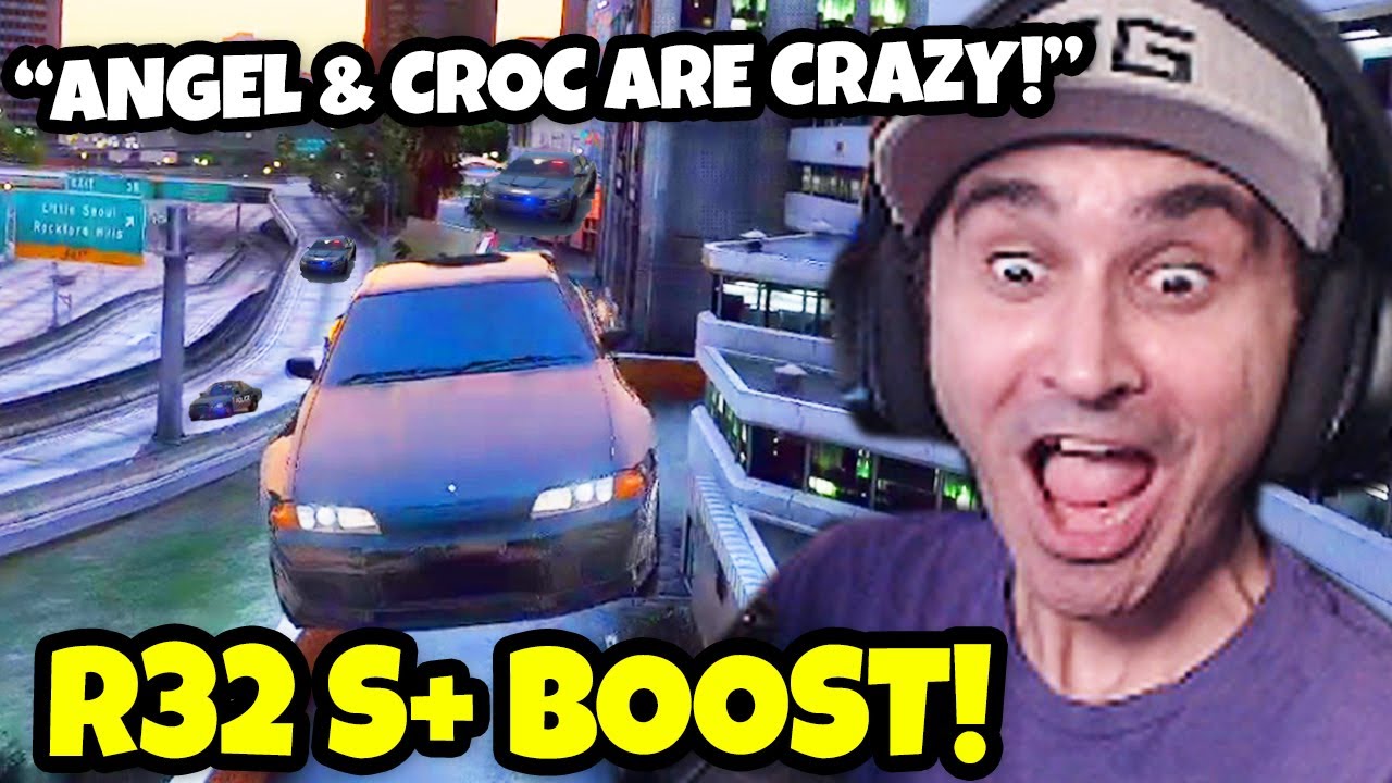 Summit1g OUTPLAYS Croc & Angel 4 TIMES With 200IQ INSANE JUMPS After S+ R32 Boost! | GTA 5 NoPixel