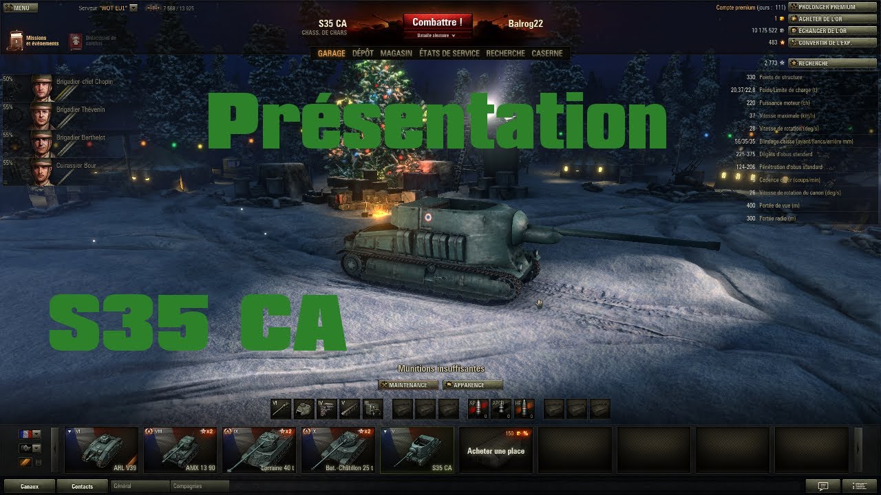 World of Tanks - S35 CA - Présentation et Gameplays commentés.