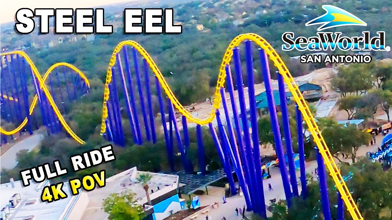 Steel Eel Front Seat On-Ride 4K POV | SeaWorld San Antonio