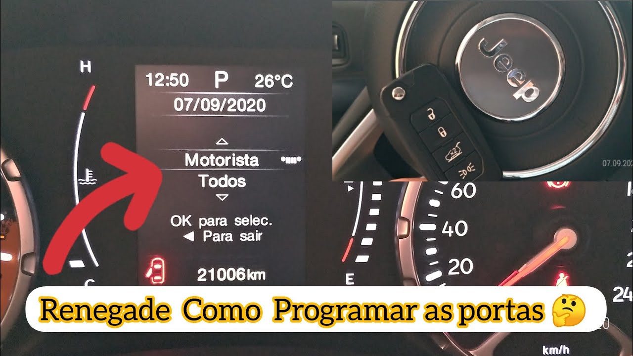 Jeep Renegade Como Programar as portas na chave 😊