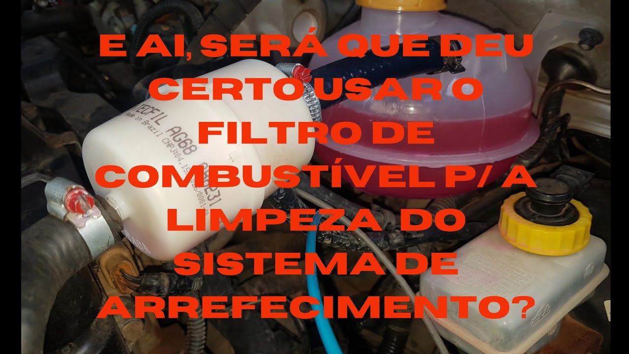 Troca do filtro de combustível utilizado para limpeza do sistema de arrefecimento.