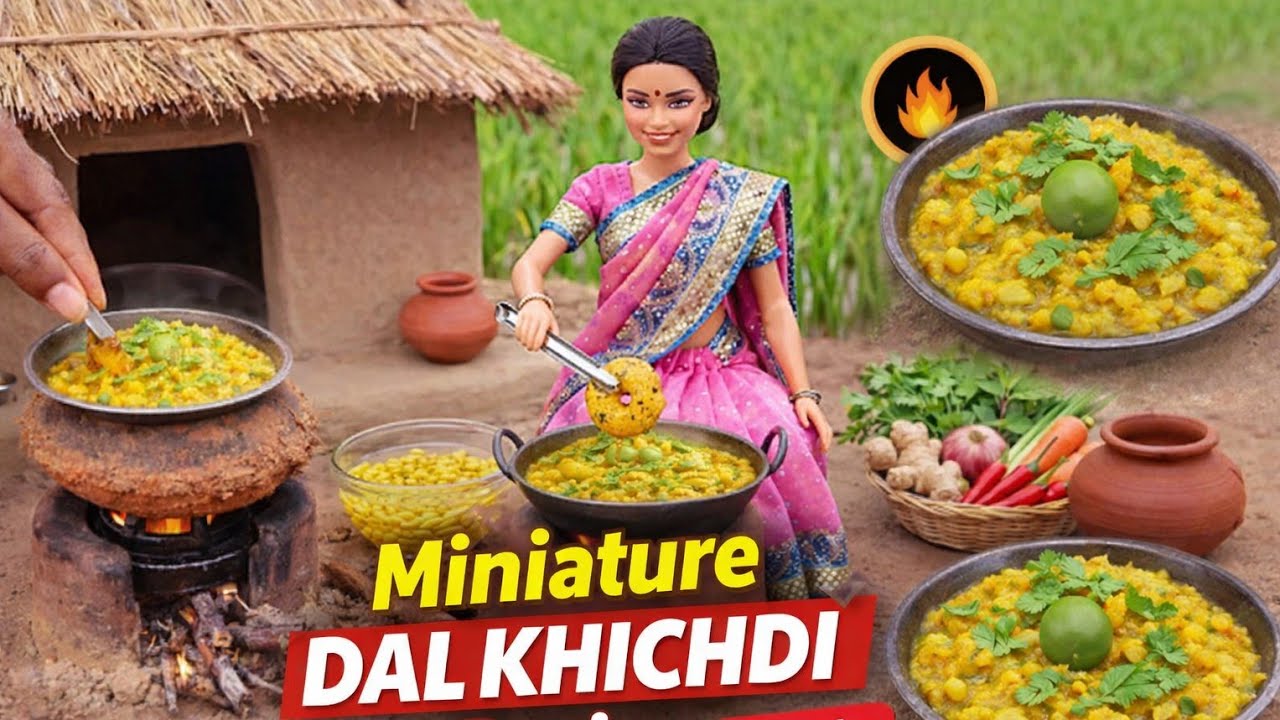How to prepare DAL KHICHDI recipe 🥰🥣😋 #maggie#minicooking#miniature#rishu#youtube#minikichan#yt