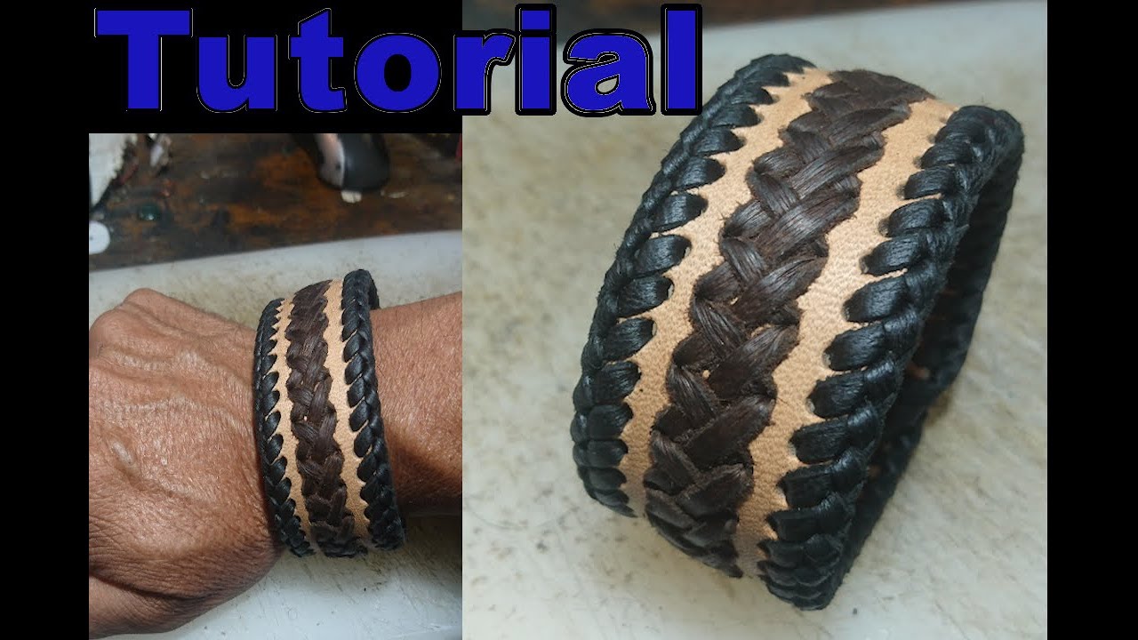 pulsera de cuero con tejido de piel de cabra, (TUTORIAL) 1/3