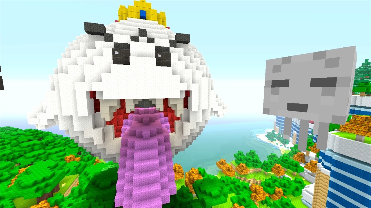 Minecraft Wii U - How To Super Mario - KING BOO STATUE [8]