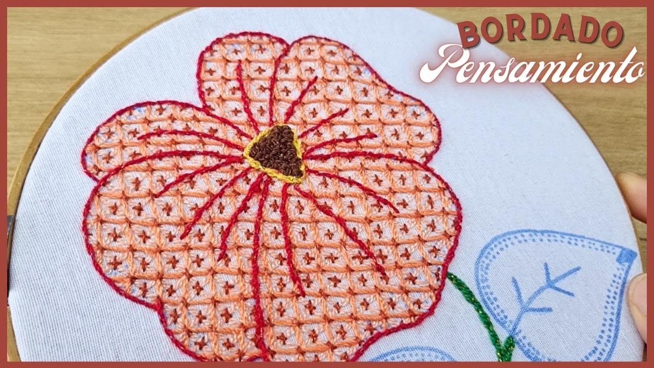 Bordado rápido y sencillo para FLOR PENSAMIENTO 🌹 Un Mundo Maravillisa