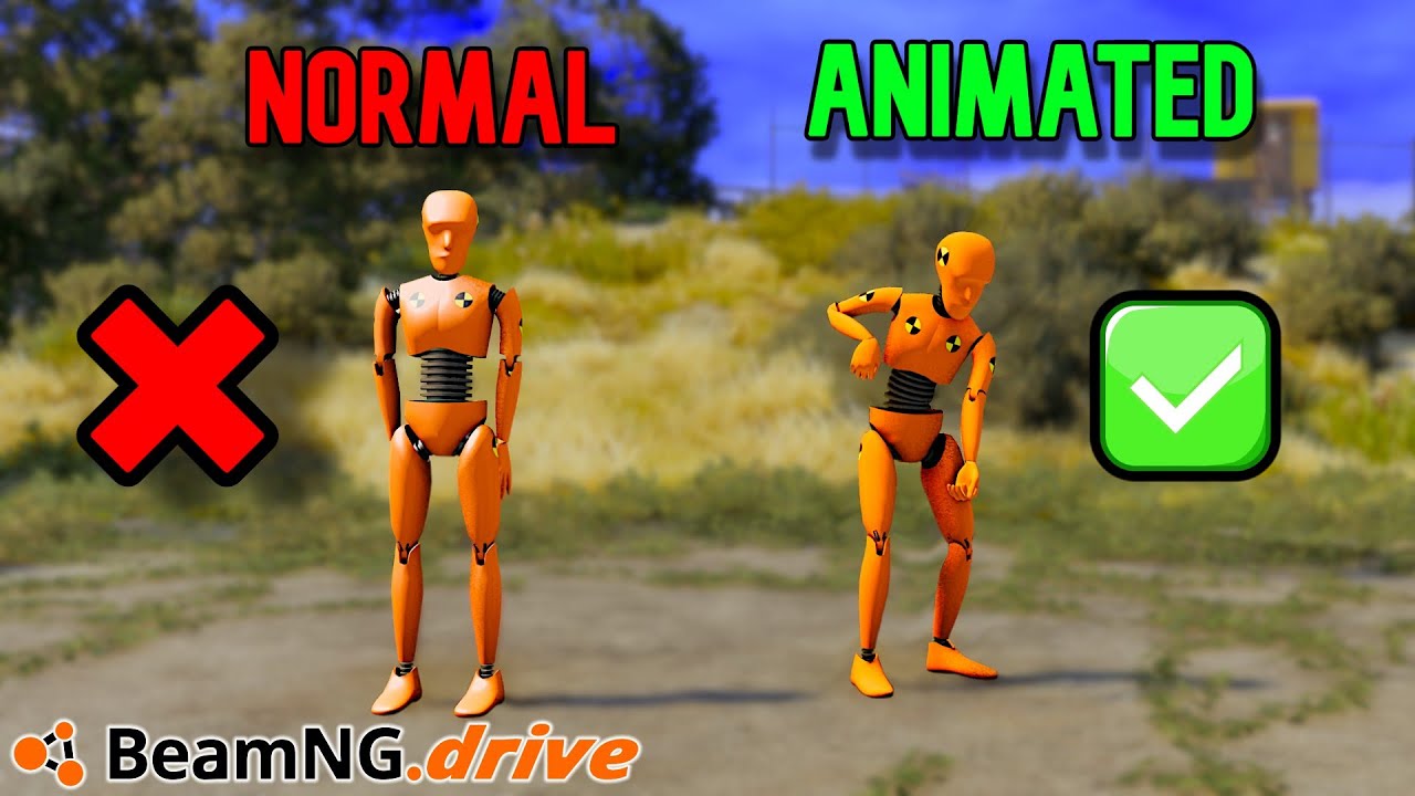 Как создать анимированный манекен в BeamNG.drive