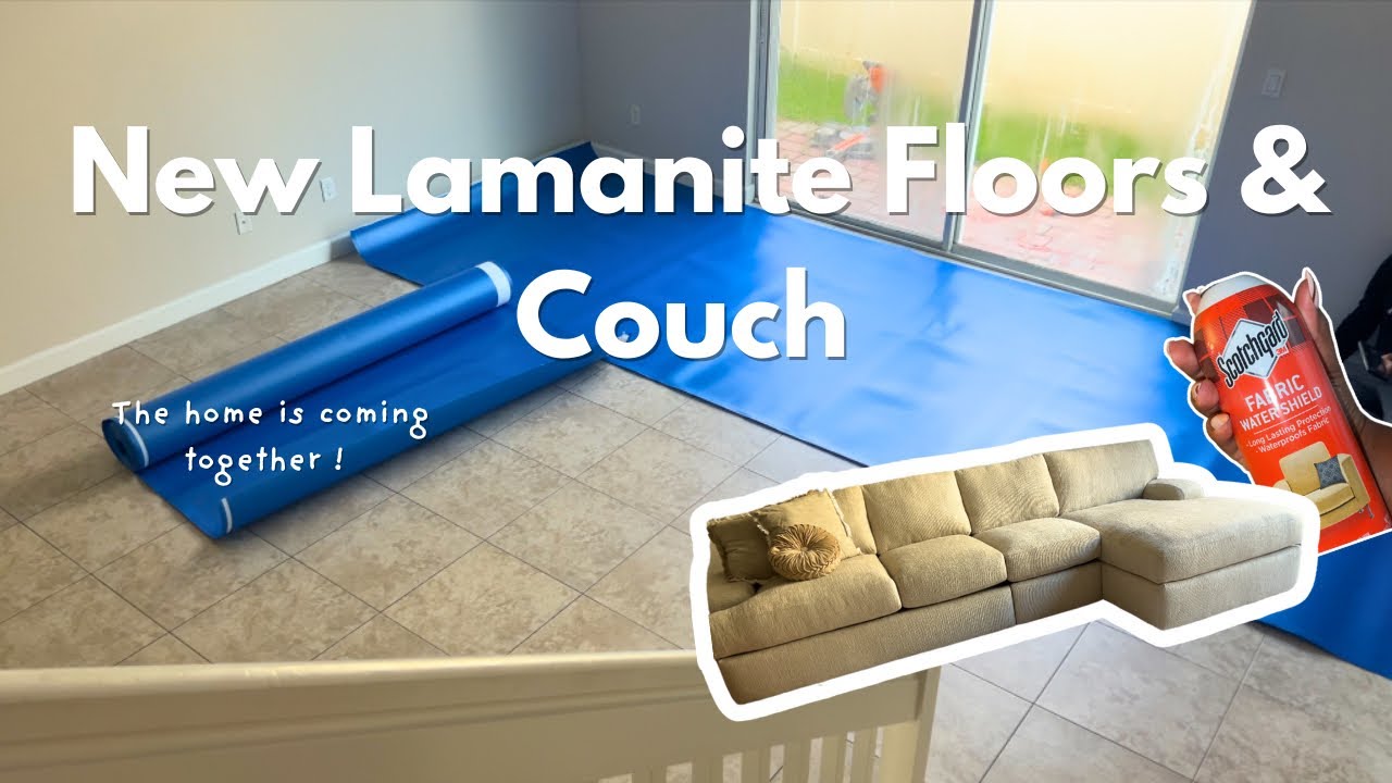 New House Makeover: New Floors & a City Furniture Couch |  The Jarretts Official