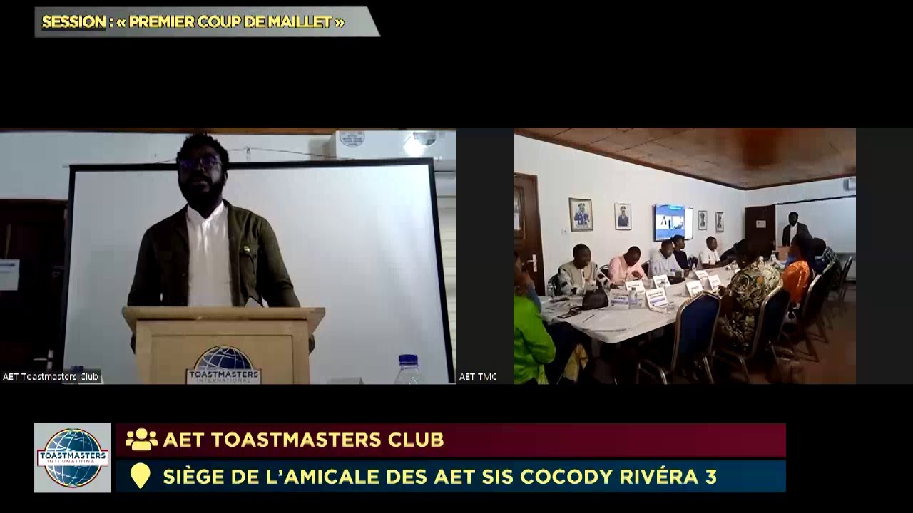 Session N°01 de AET Toastmasters Club. Thème : Premier coup de maillet. Mandat 2022-2023