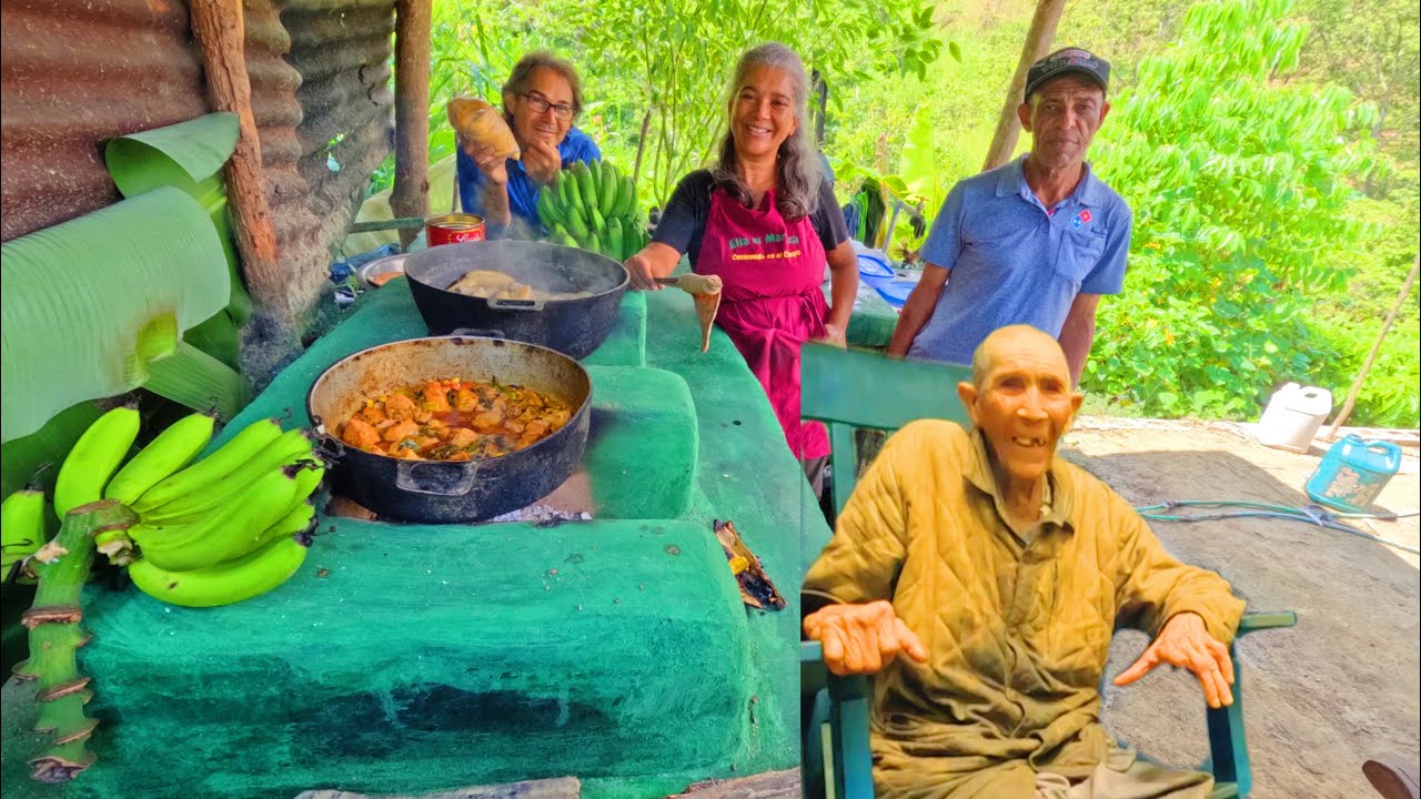 Estrenando fogón con CARNE de CERDO y Víveres  para PABLO y el viejo Lolo en un campo | en RD