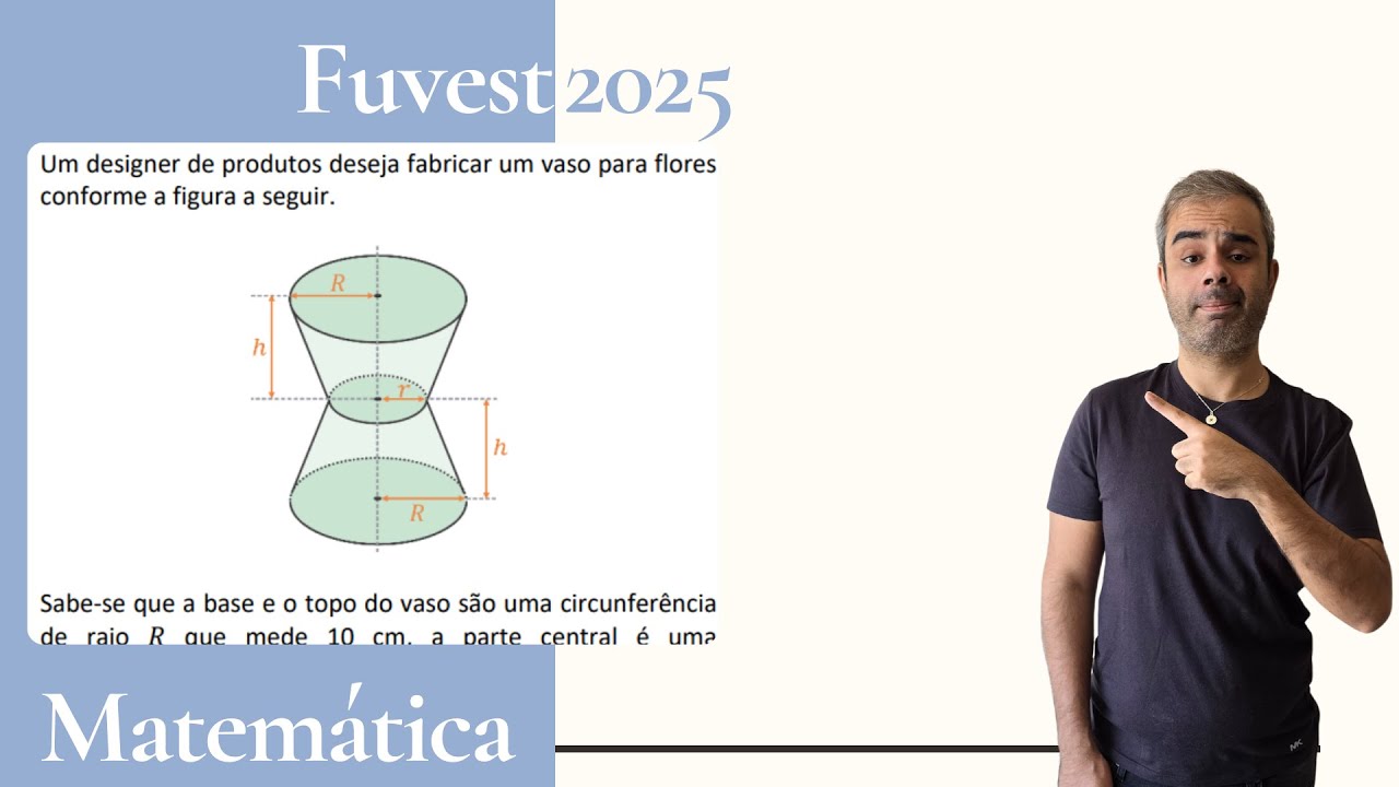FUVEST 2025 - Um designer de produtos deseja fabricar um vaso para flores conforme a figura a seguir