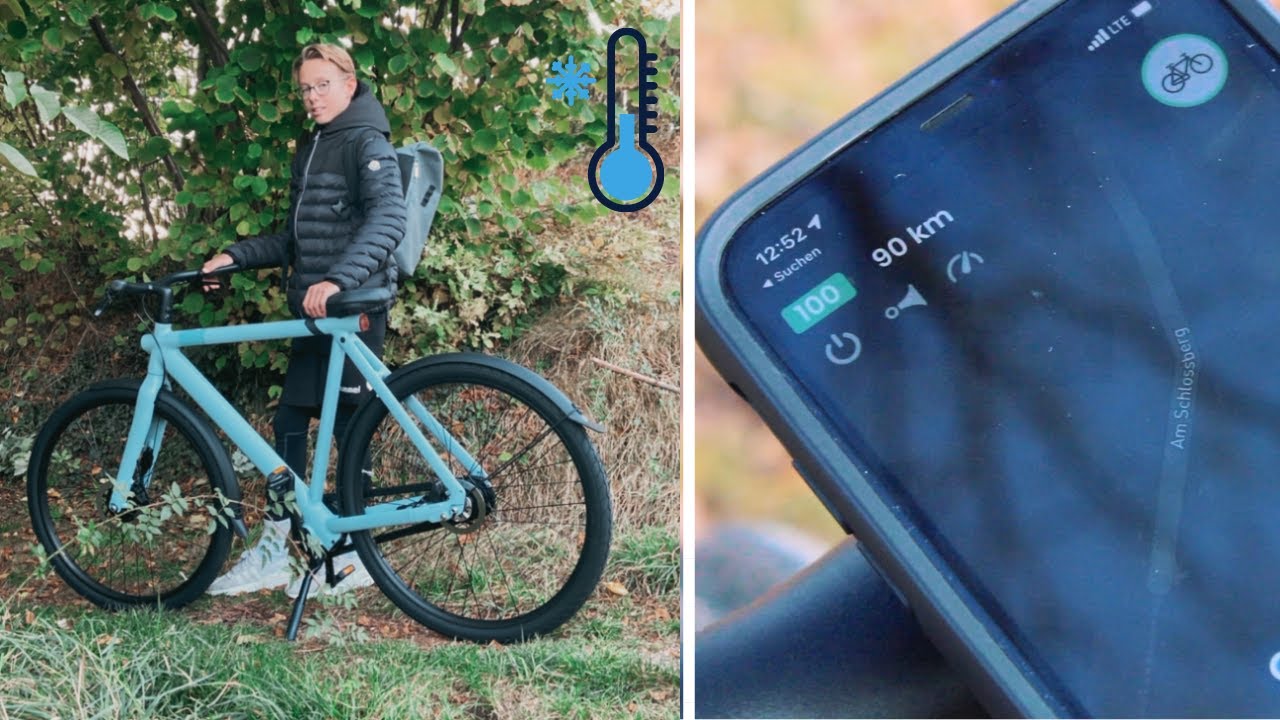 Erste E-Bike Tour bei 3 GRAD! Akku Test und Ladestationen | Vanmoof S3