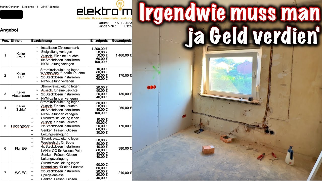 Was kostet diese komplette Elektroinstallation?! ElektroM
