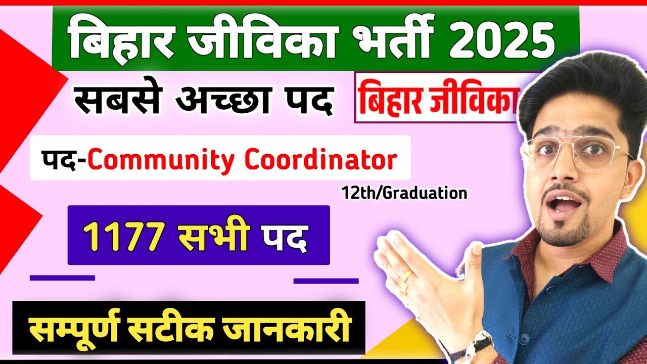 जीविका भर्ती 2025 Post Community Coordinator: All Details by Anand Sir | काम/पैसा/प्रमोशन/नौकरी..