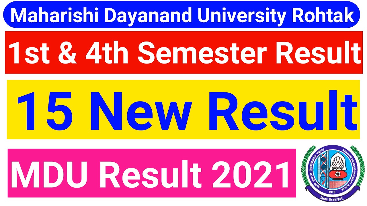 Mdu 15 New Result 2021 || Mdu Latest Result || Mdu Result 2021 ||  Mdu 1st & 4th Semester Result