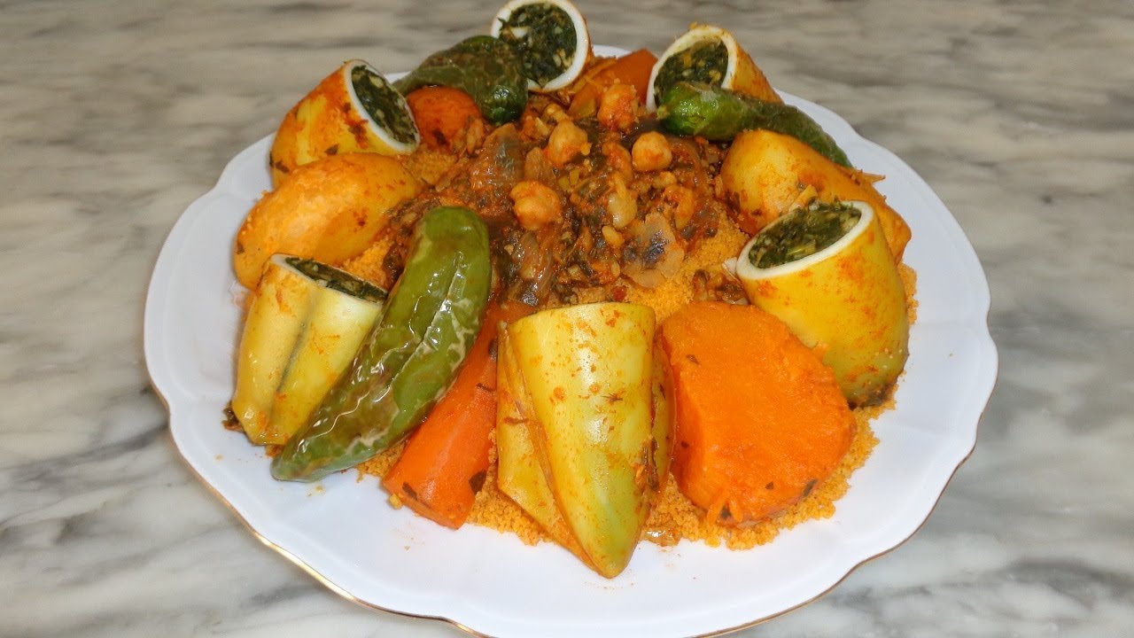 كسكسي تونسي بالكلمار المحشي خطوة بخطوة - Couscous Tunisien au Calamar Farci