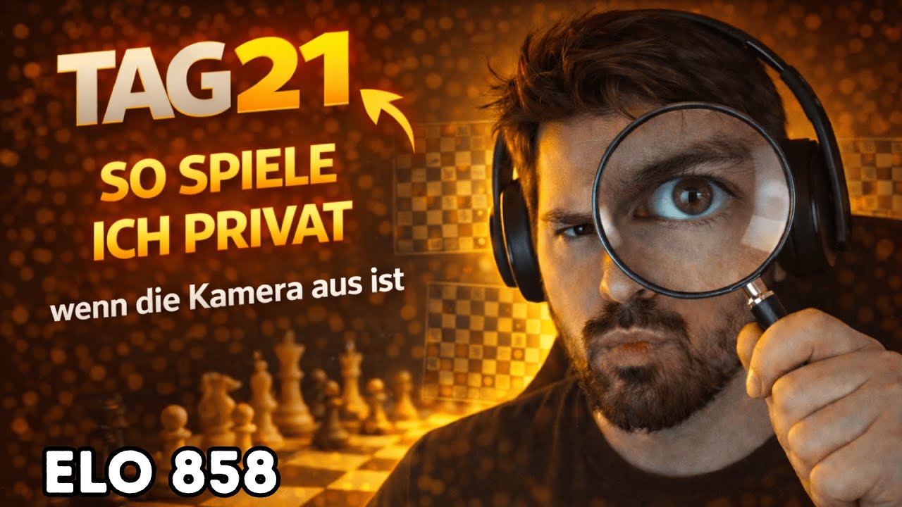 TAG 21– Täglich Schach bis ELO 1500 ♟️– SO SPIELE ICH PRIVAT wenn die Kamera aus ist | 15+10