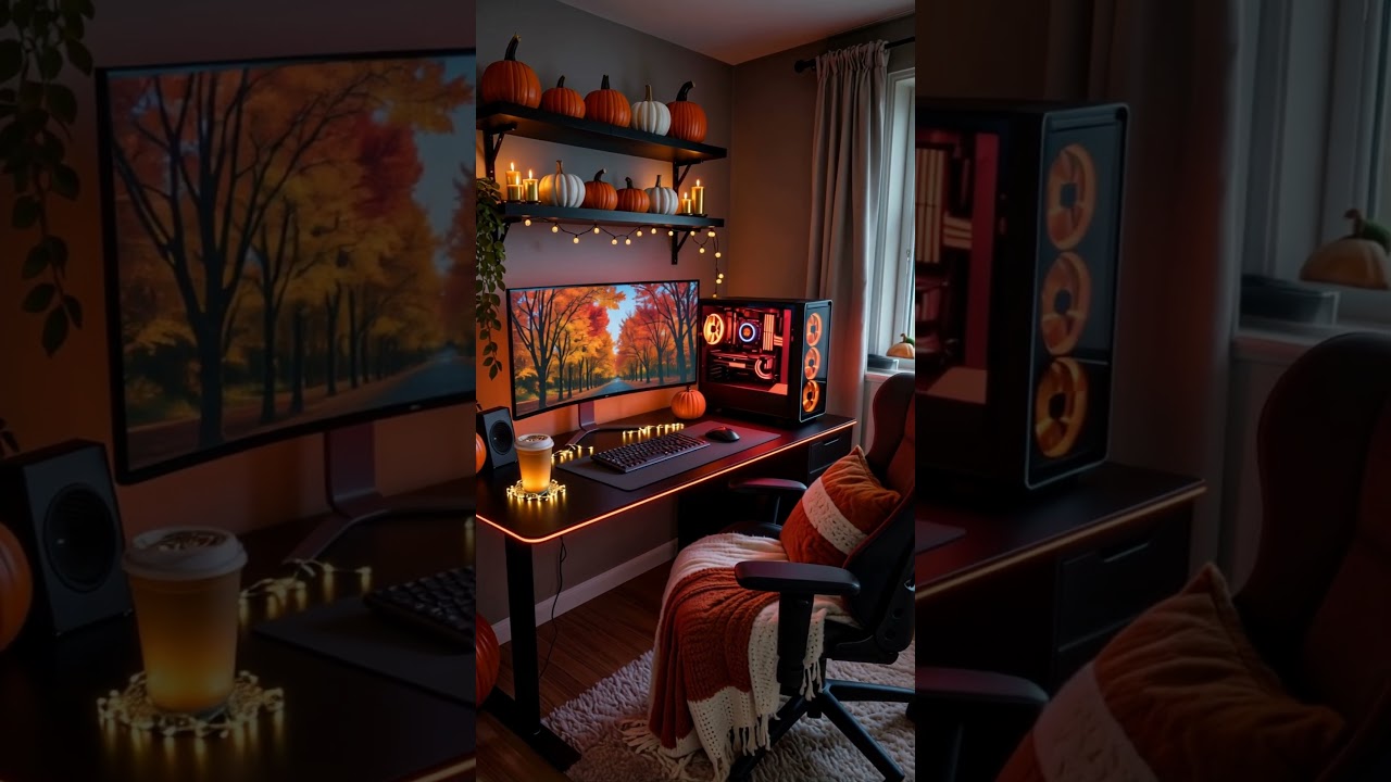 Pumpkin Spice Gaming Setup 🎃✨ | Warm Autumn RGB Aesthetic