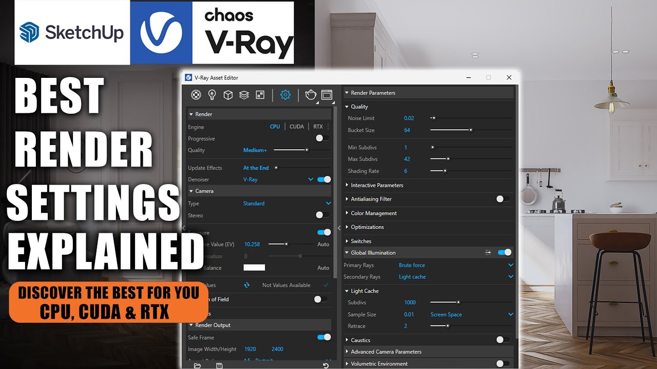 Лучшие настройки рендера | От новичков до профессионалов | V-Ray для SketchUp #vray #3d