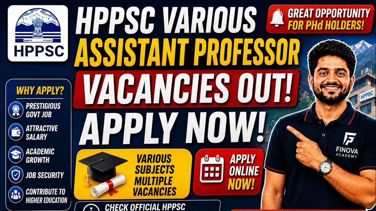 🚨 HPPSC Assistant Professor Vacancies Out 2026 | Apply Now | NET/JRF/PhD/SET Eligible 🔥