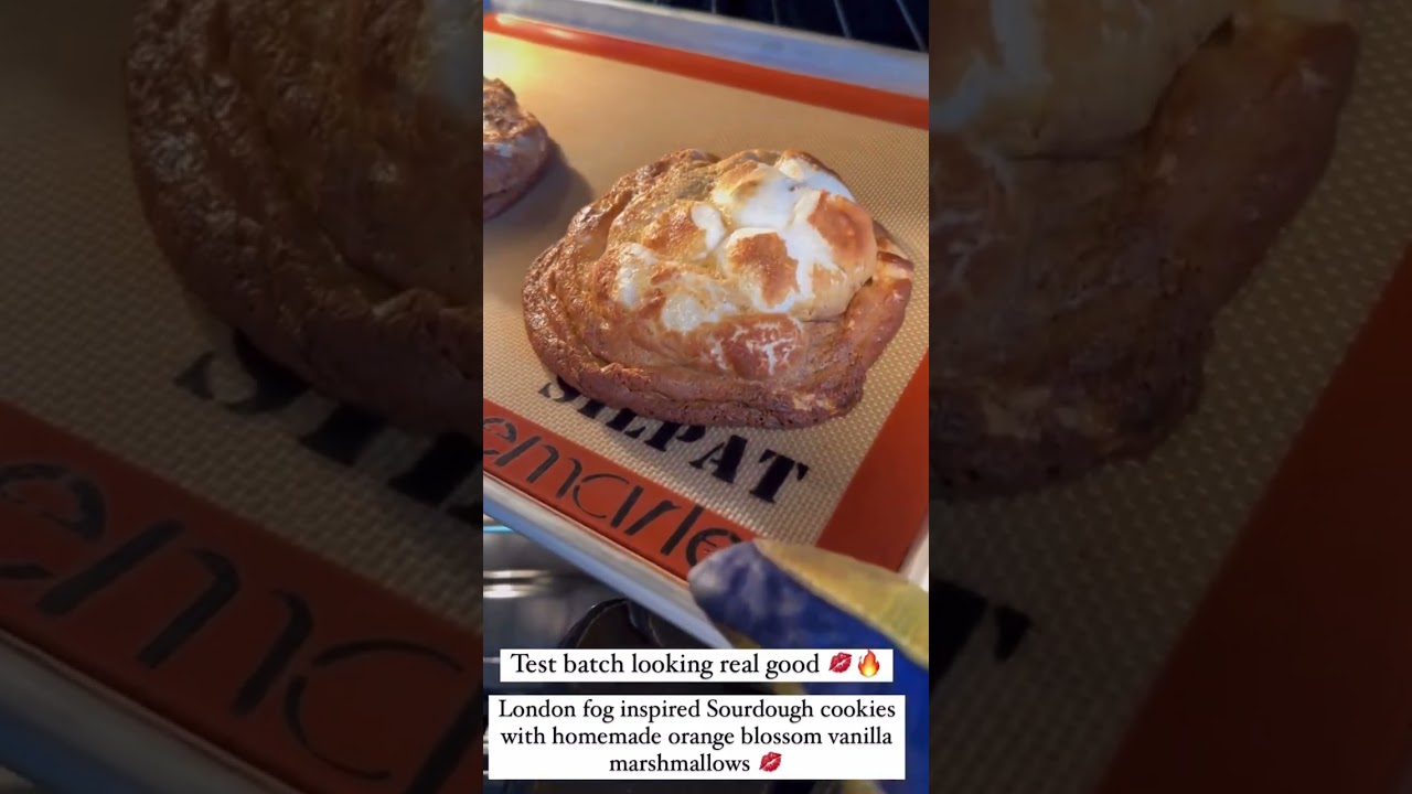 London fog inspired Sourdough cookies with homemade orange blossom vanilla marshmallows