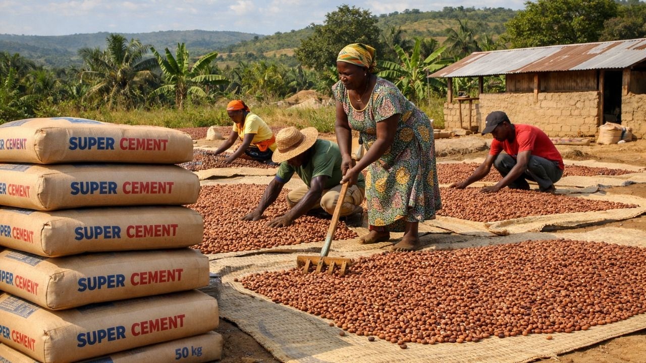 Viral video of some beans sellers seen mixing it with cement