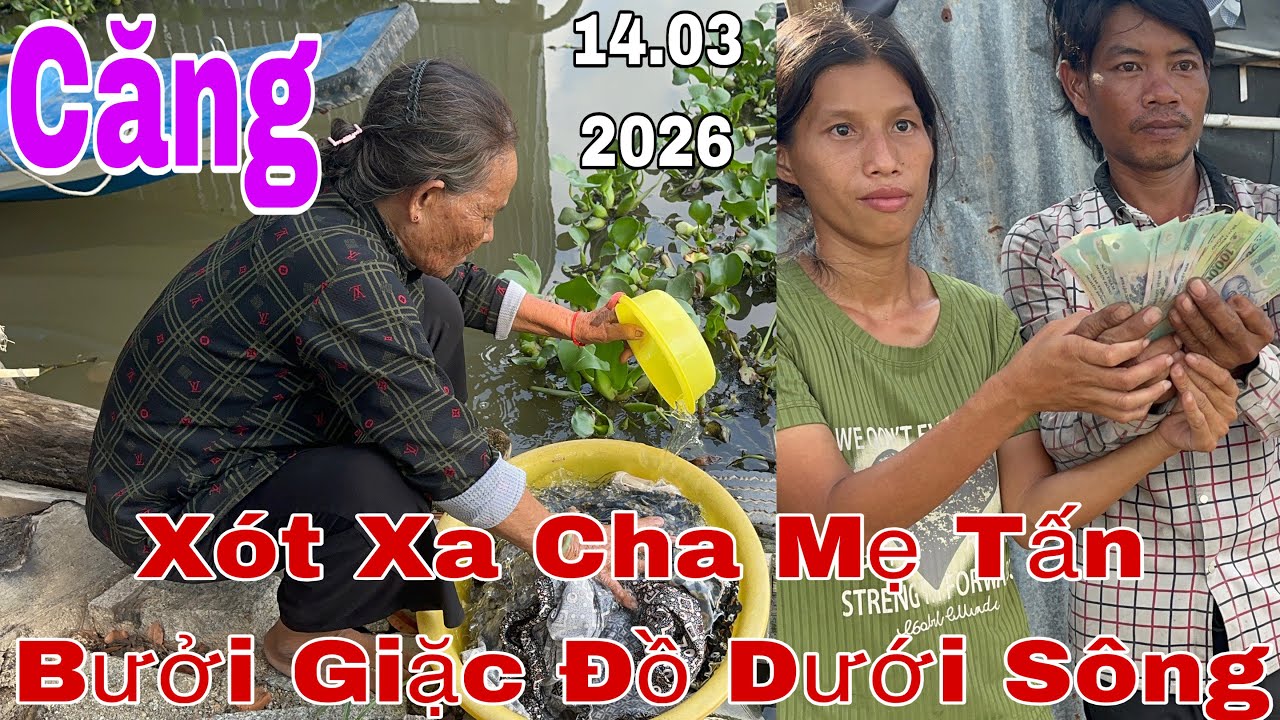 Xót Xa Mẹ Tấn Bưởi Giặc Đồ Dưới Sông #thinhhanh #yeucuocsong #giadinh #mientay 