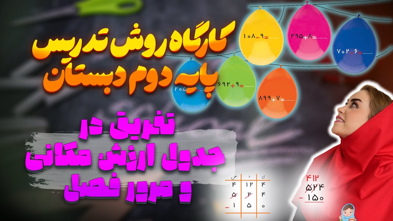 تفریق در جدول ارزش مکانی (تفریق انتقالی) و مرور فصل | ریاضی دوم دبستان (صفحه ۱۰۳ تا ۱۰۸)