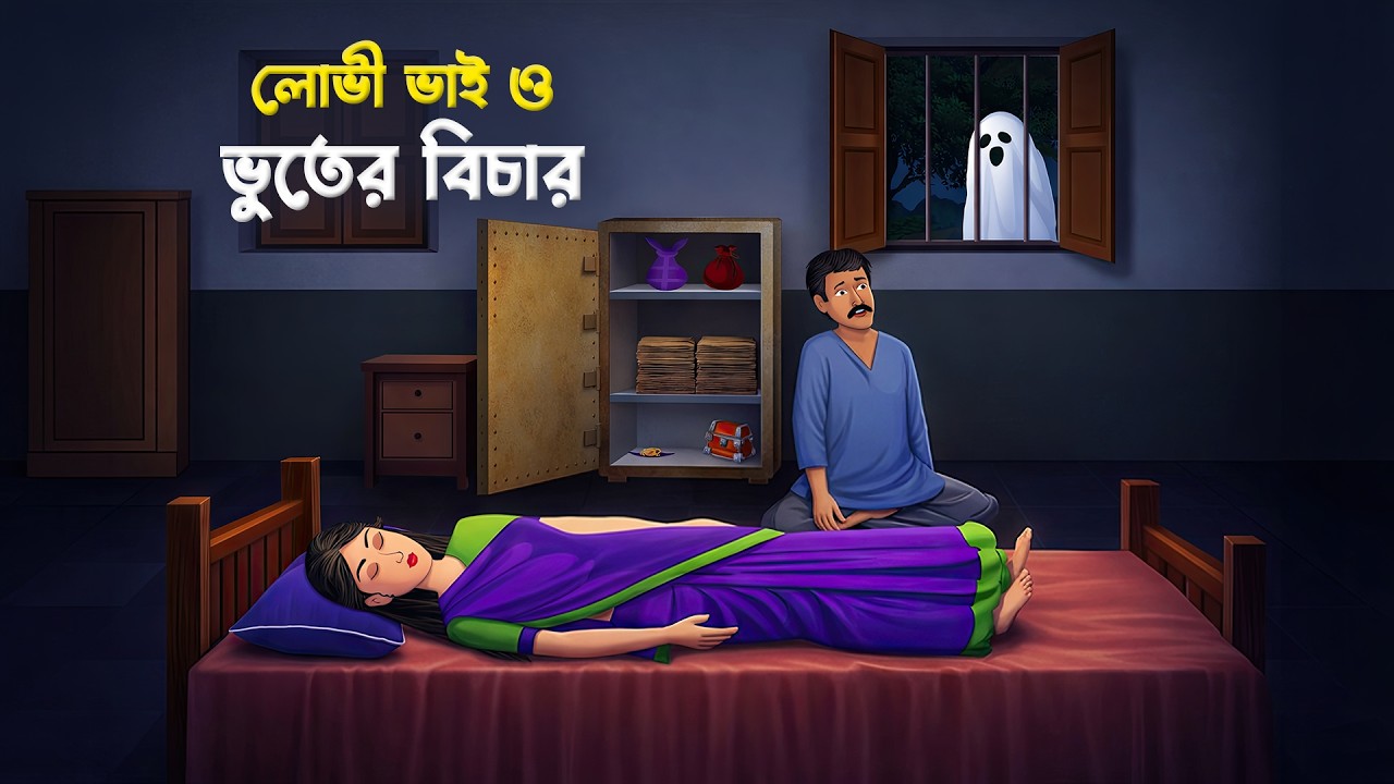 লোভী ভাই ও ভুতের বিচার | Bengali Moral Stories | Bangla Village Cartoon | Golpo Konna