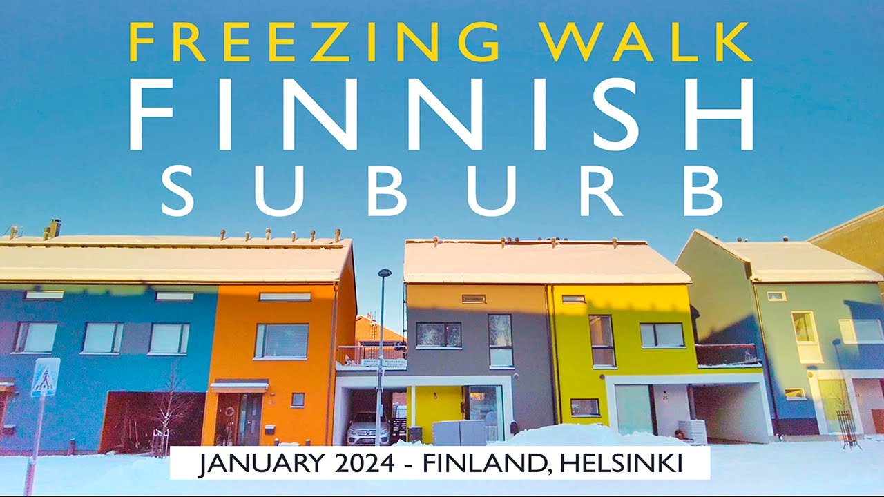 Relaxing Finnish Suburb Walk: Alppikylä, Helsinki, January 2024, Finland [4K] #slowtv