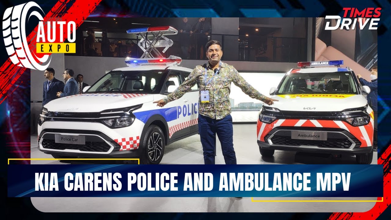 KIA Motors Reveals Police Car and Ambulance version of Carens MPV⚡ | Auto Expo 2023