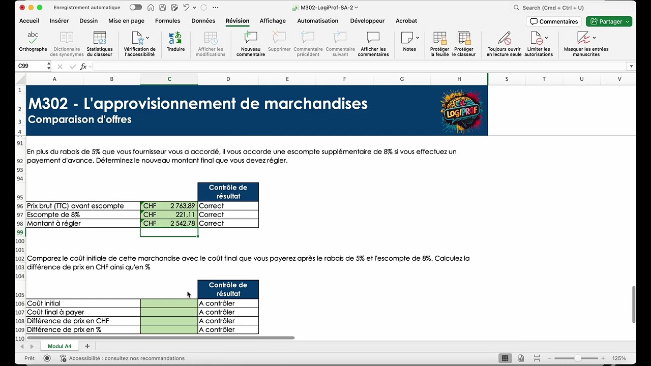 M302 math Excel mission 4 tuto