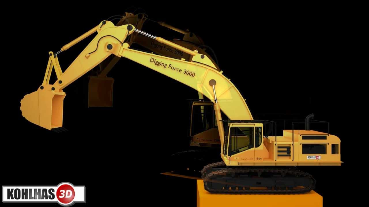 3D Animation Crawler Excavators - Visualisierung - Hydraulikbagger - Bagger - Blender - Digger