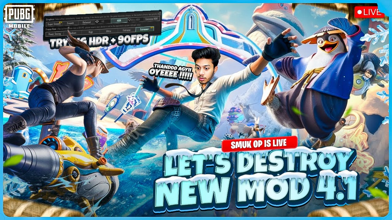 New Update is Here😍HDR with 90 FPS💀Smuk Op is Live | PUBG/BGMI Live🔴