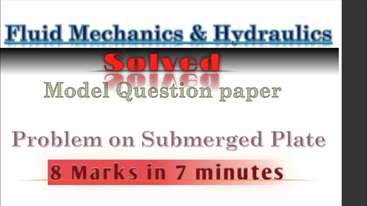 Total Pressure & Centre of Pressure Circular plate Solved Problem |Fluid Mechanics | #vtumodelqp #fm