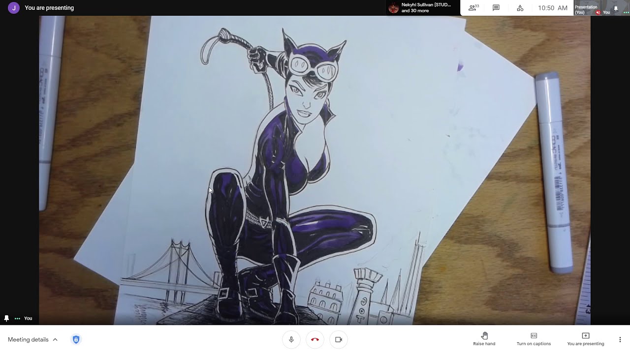 Catwoman (after J. Scott Campbell) - Part 4 - Adding Value and Color
