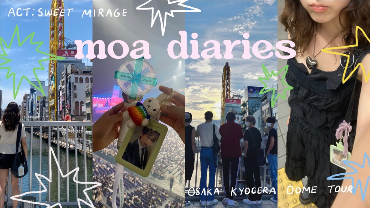 MOA DIARY💛💚💙 txt concert, exploring osaka, and riding the shinkansen TXT京セラドーム大阪VLOG