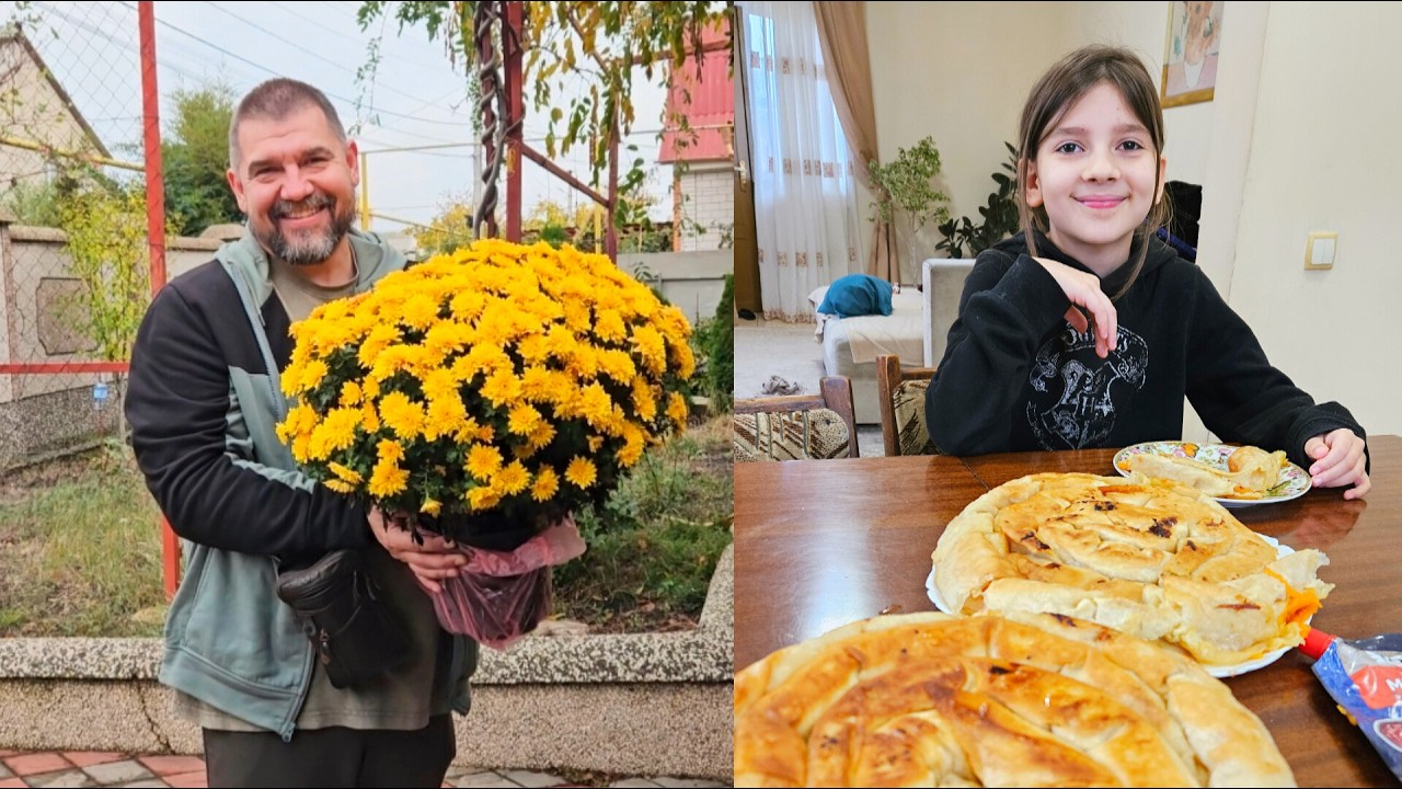 Много цветов не бывает) Садим хризантемы в саду. Вертута из тыквы.