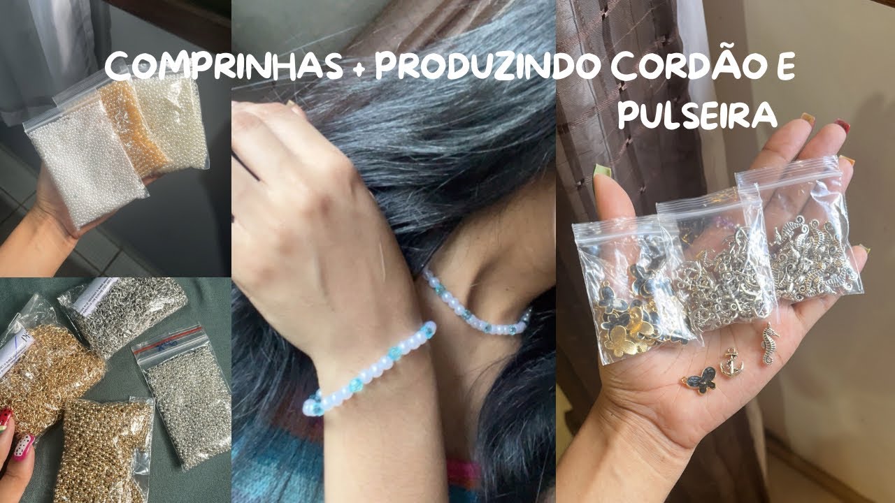 Comprinhas de miçangas + produzindo cordão e pulseira 
