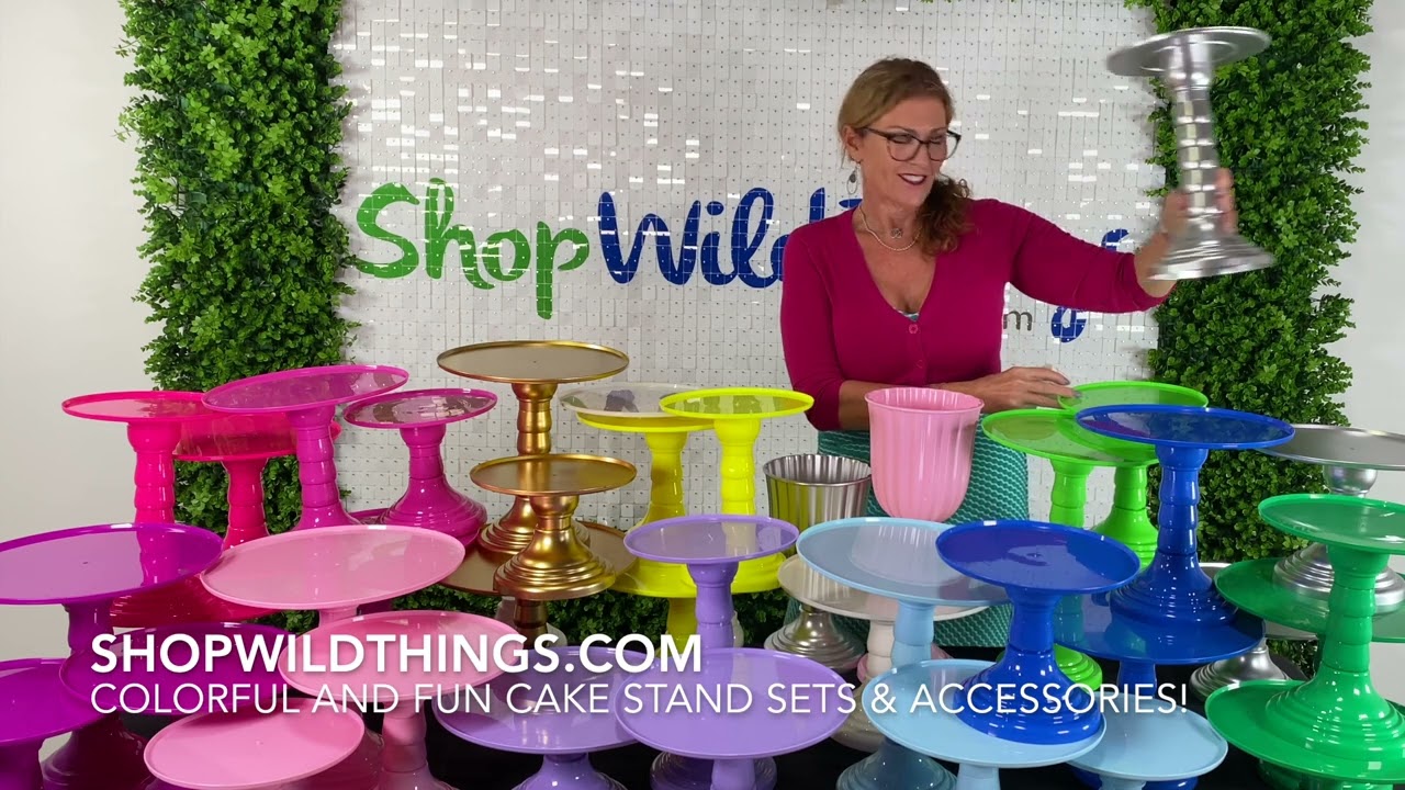 Очаровательные цветные пластиковые подставки для тортов от ShopWildThings &mdash; регулируемая высота д...
