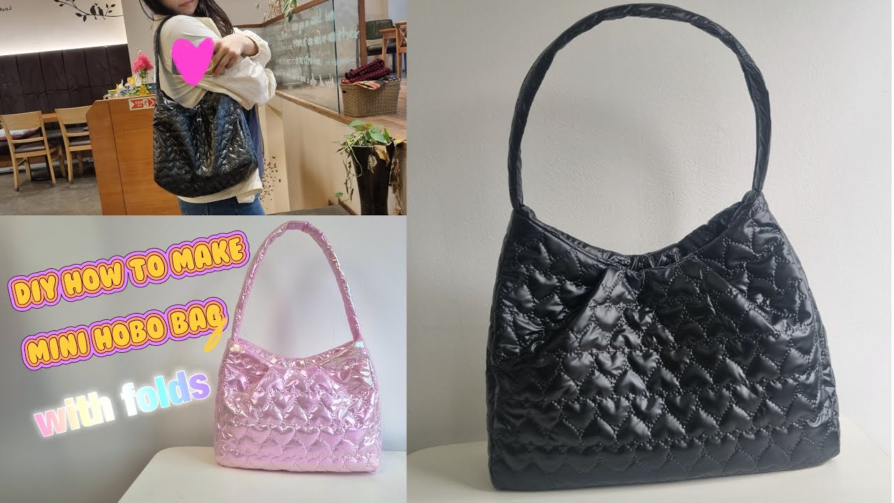 (pdf무료패턴) 주름 호보백 만들기 how to make mini hobo bag 미니 호보백 만들기 미싱 초보 가방 만들기