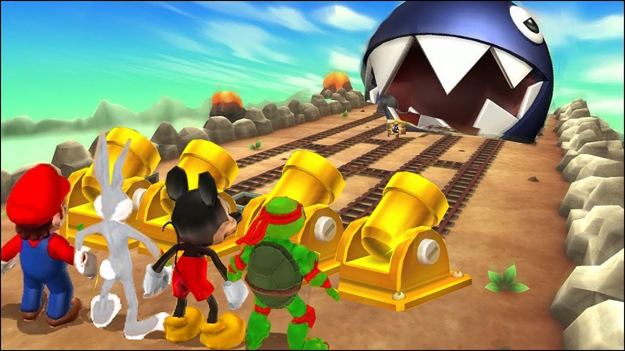 Mario Party 9 MiniGames Bugs Bunny Vs Mario Vs Mickey Mouse Vs Raphael (Master Difficulty)
