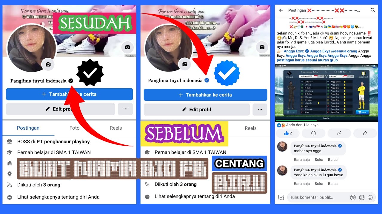 Trik Terbaru ‼️ Centang Biru Facebook Gratis Tanpa Verified,Valid 100% Berhasil...