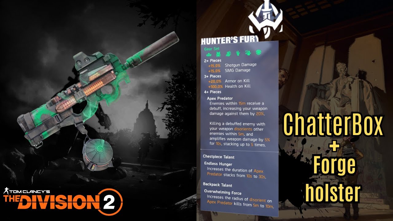 The Division 2, Forge + Hunter Fury's Build with Chatterbox SMG, Solo and Group Heroic Content